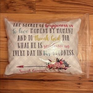 Inspirational Quote Pillow with Floral Design